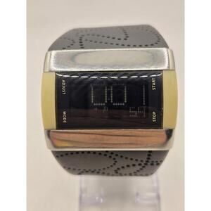 Nike Merge Step Charcoal Gray & Yellow Digital Watch Floral Band WC0025